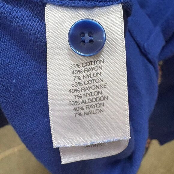 Women's Kenneth Cole Reaction Cobalt Blue Ruffled Cardigan size XL - Picture 6 of 6